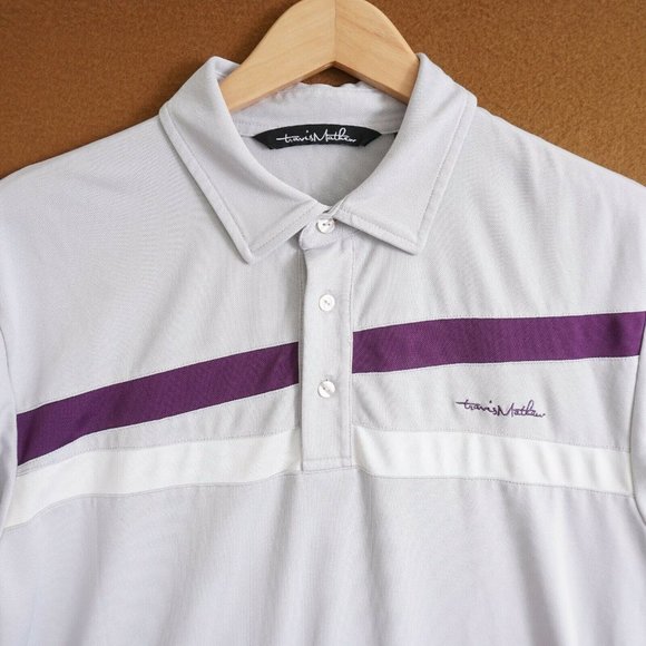 Travis Mathew Mens Shirt Polo Short Sleeve Gray Pu - Picture 2 of 6